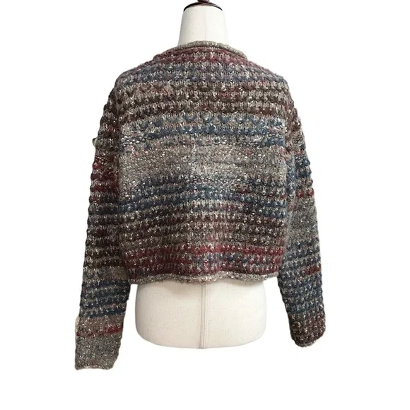 Zara Knit Neutral Cropped Sweater - Picture 3 of 4